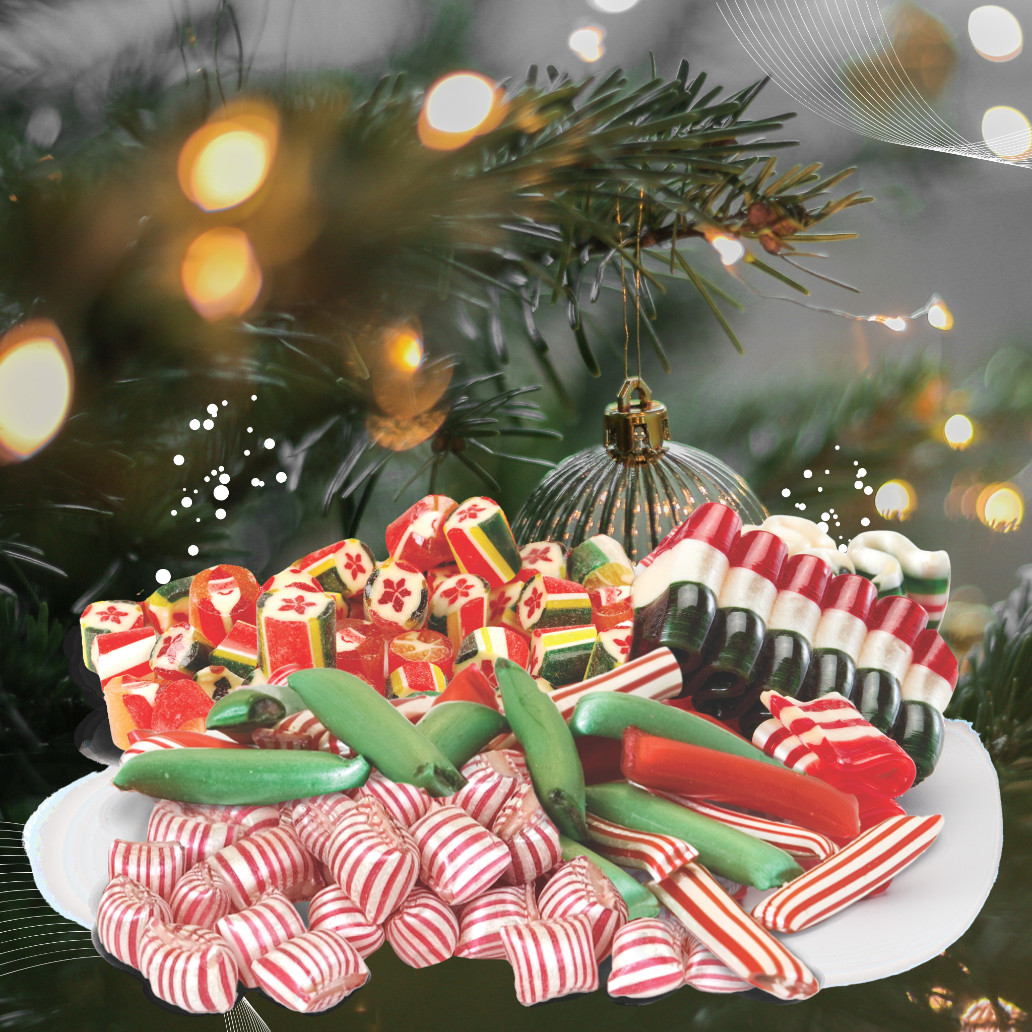 assorted christmas hard candies