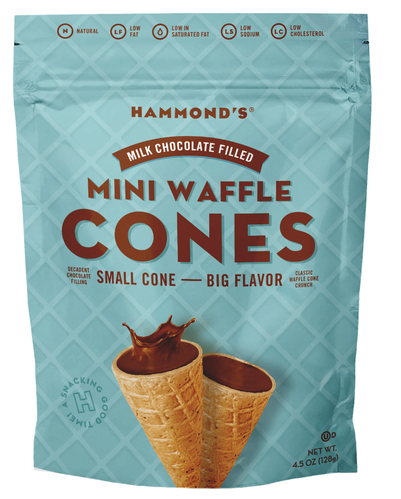 Milk Chocolate Filled Mini Waffle Cones