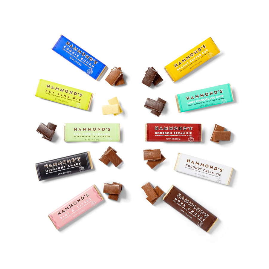 Hammond's Candies Chocolate Bars Opened