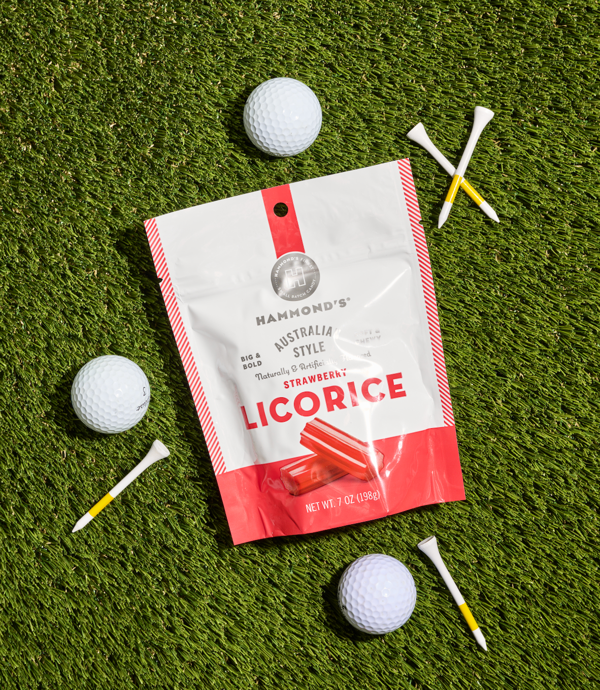 Australian Style Strawberry Licorice with Golf Balls