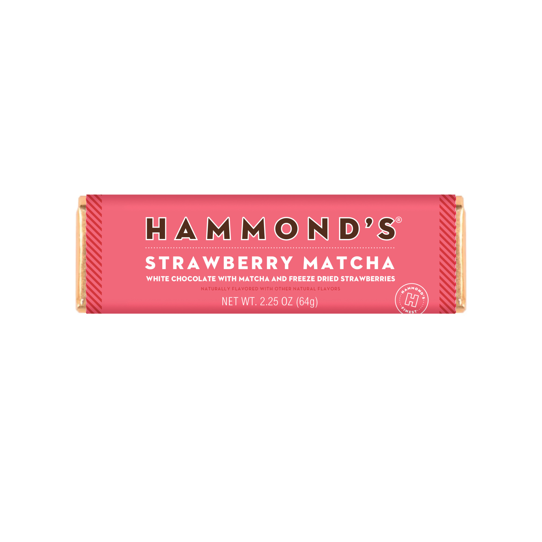 strawberry matcha bar on white background