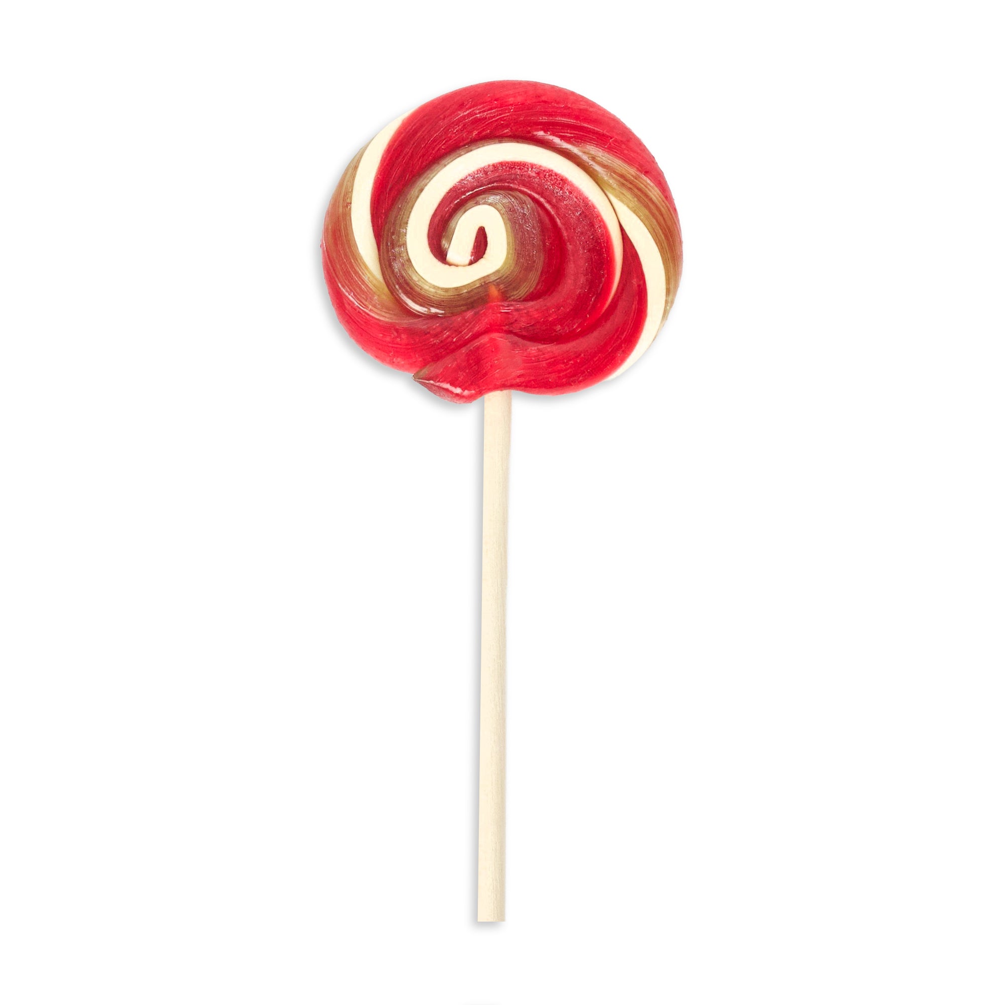 Sour watermelon lollipop on white background