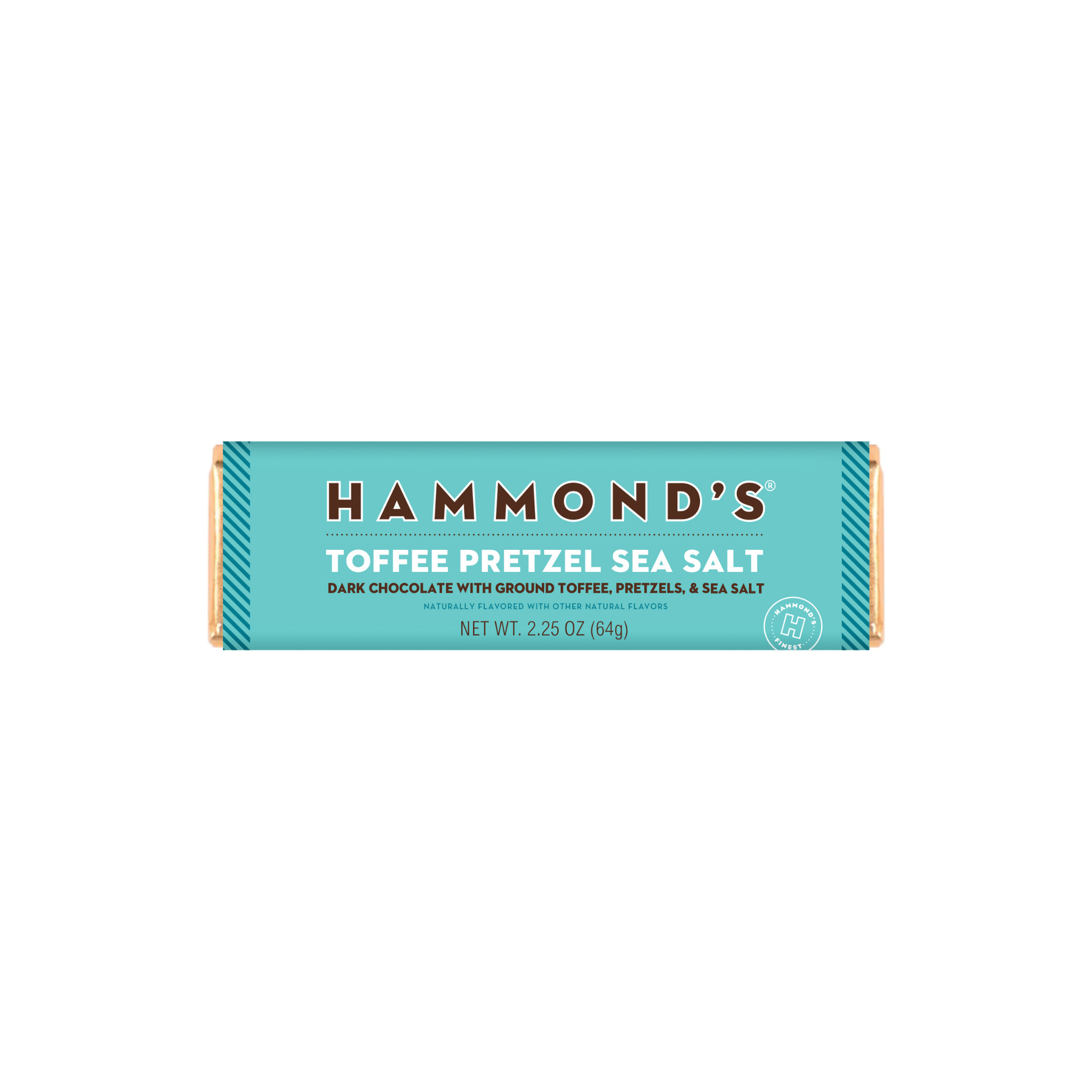 Toffee Pretzel & Sea Salt bar on white background