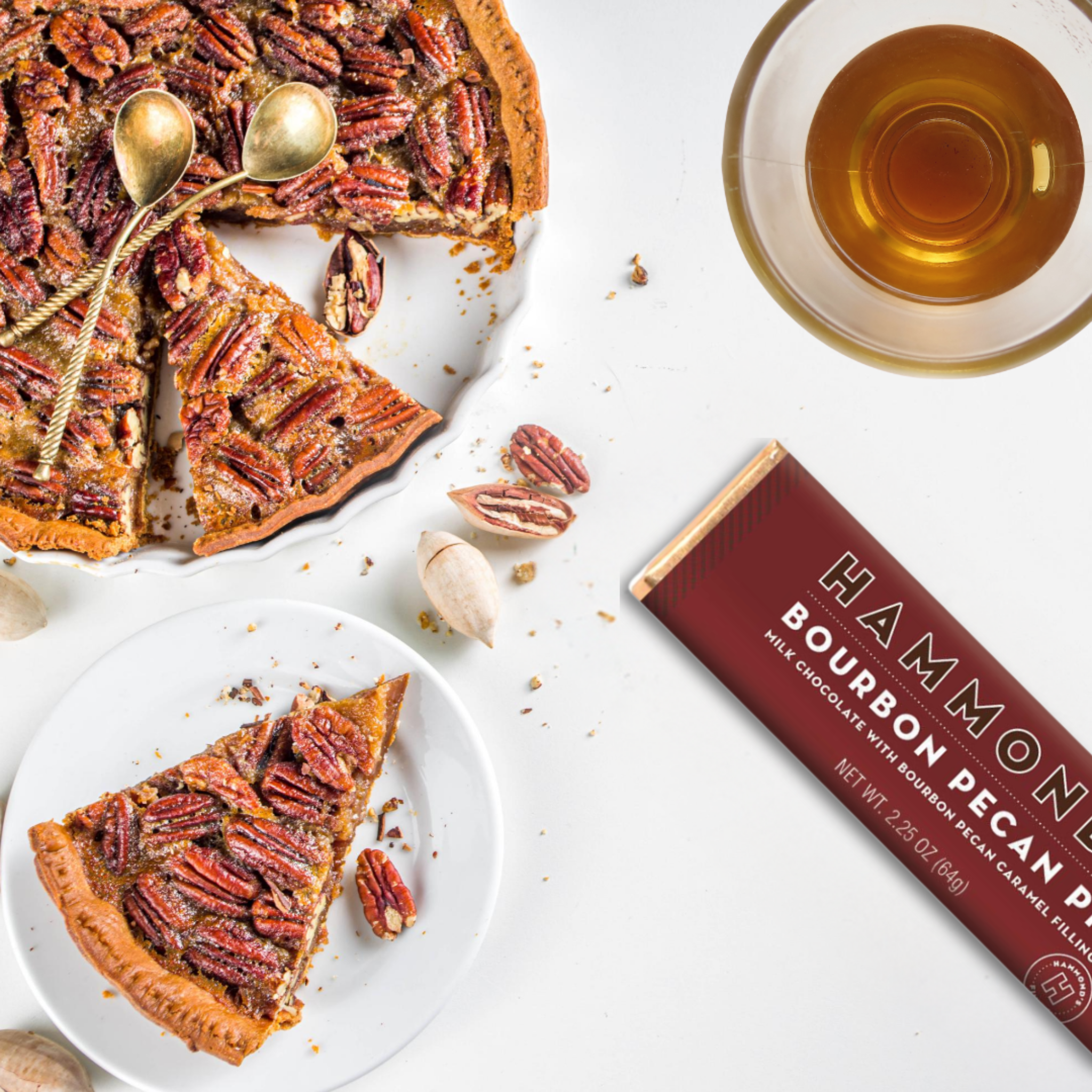 Bourbon Pecan Pie Milk Chocolate Bars