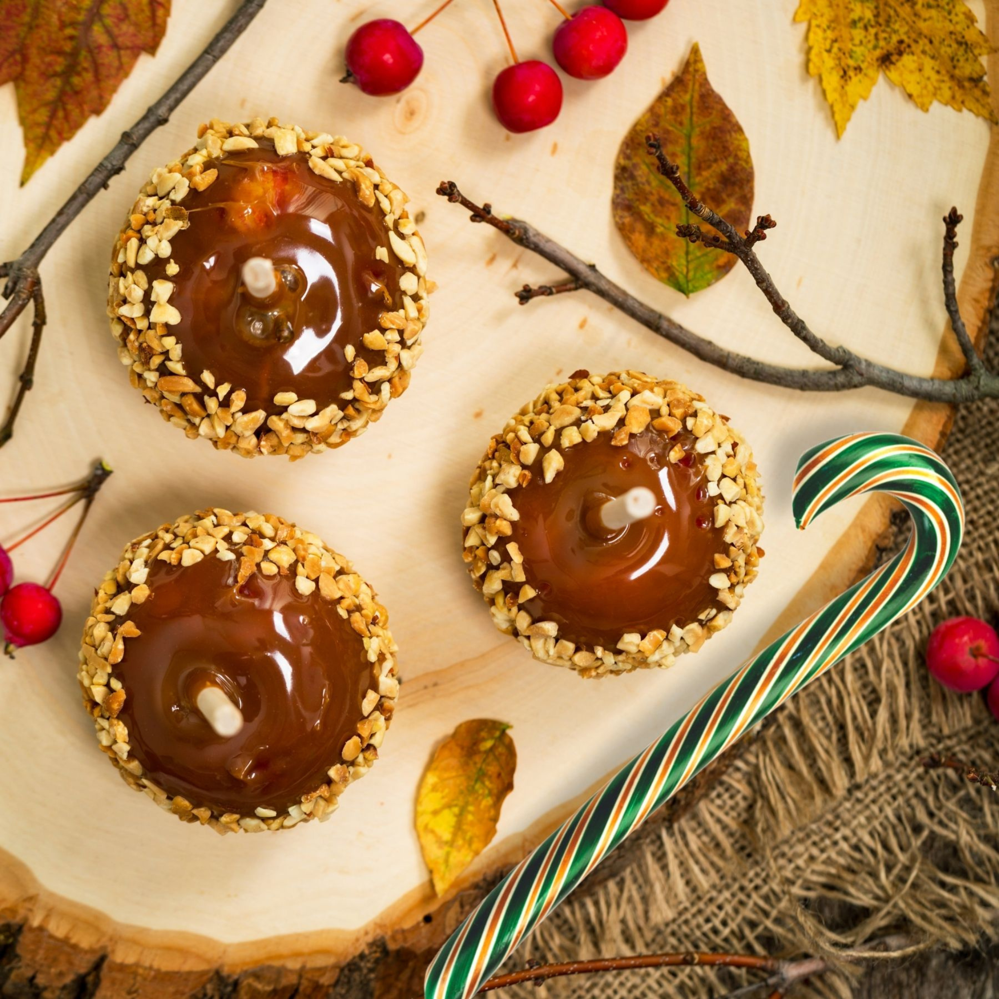 Caramel Apple Candy Canes