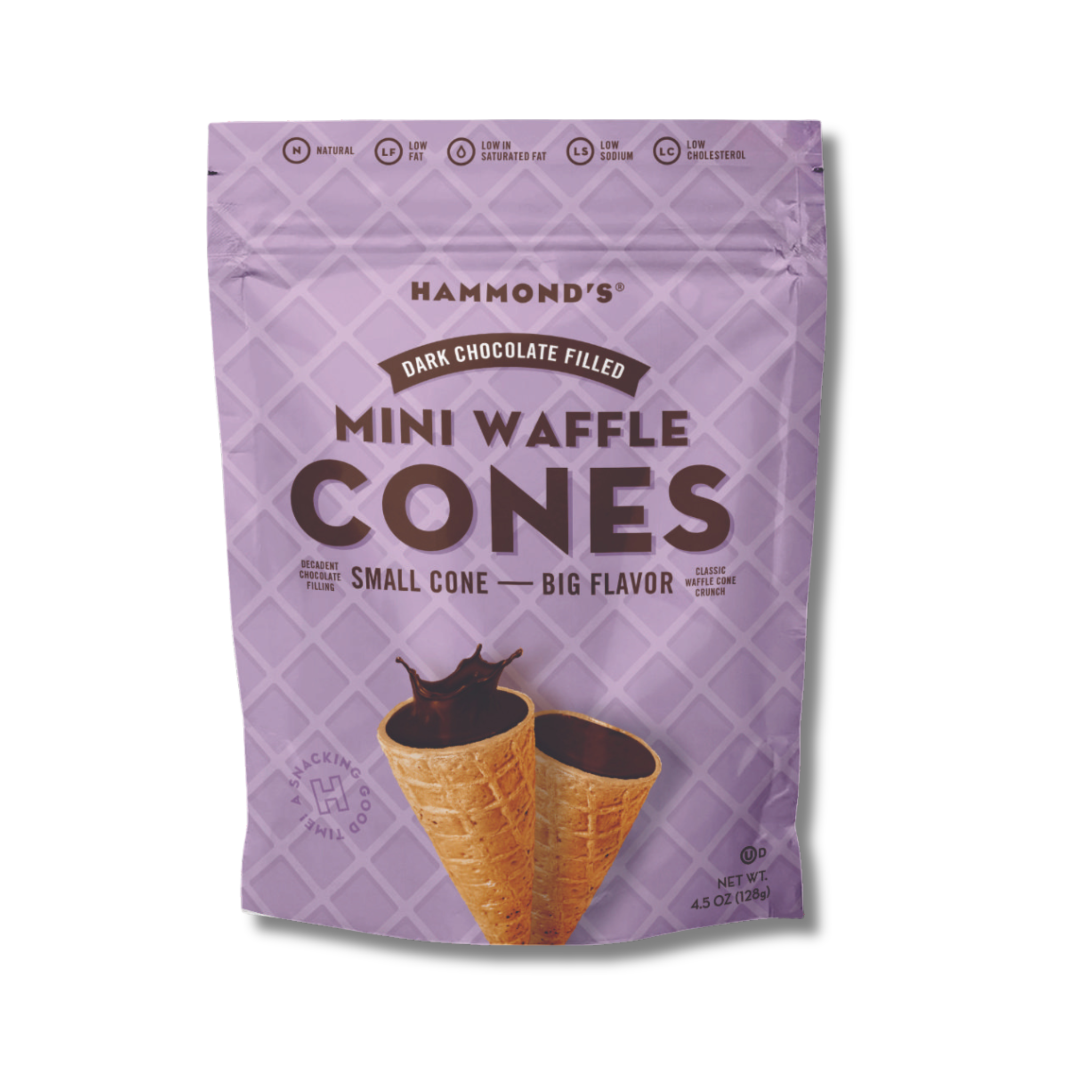 Dark Chocolate Filled Mini Waffle Cones