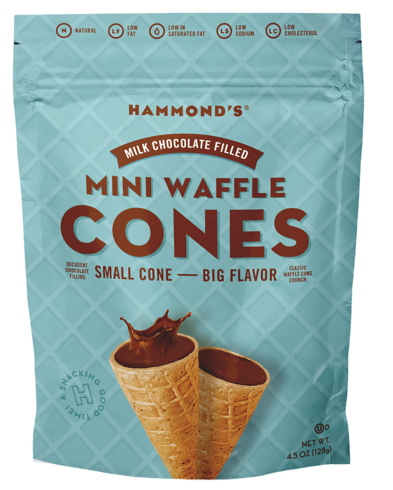 Milk Chocolate Filled Mini Waffle Cone