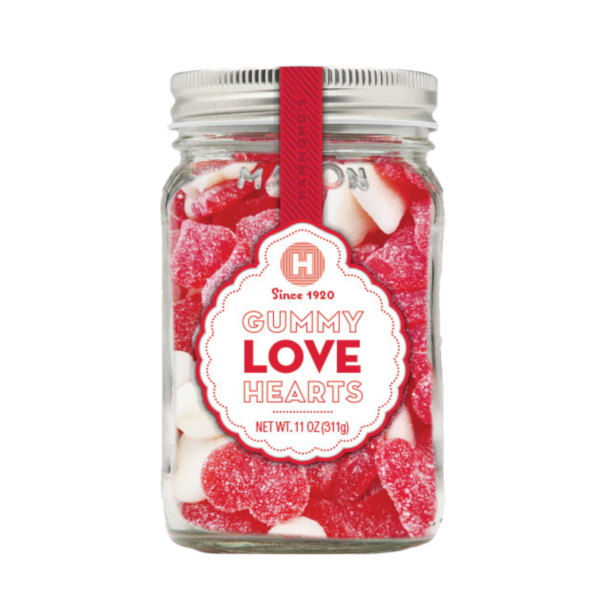 Gummy Love Hearts Mason Jar