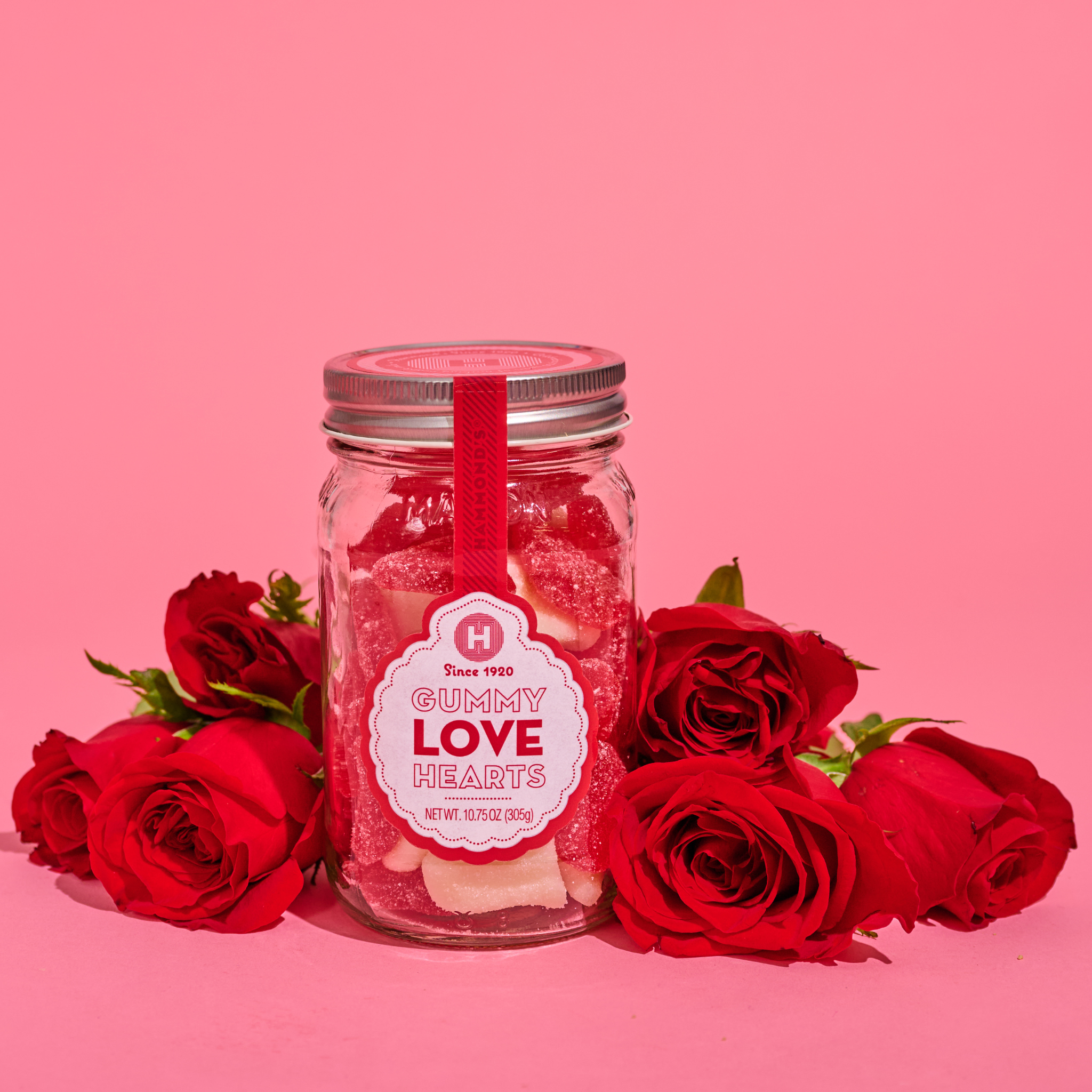 Gummy Love Hearts Mason Jar