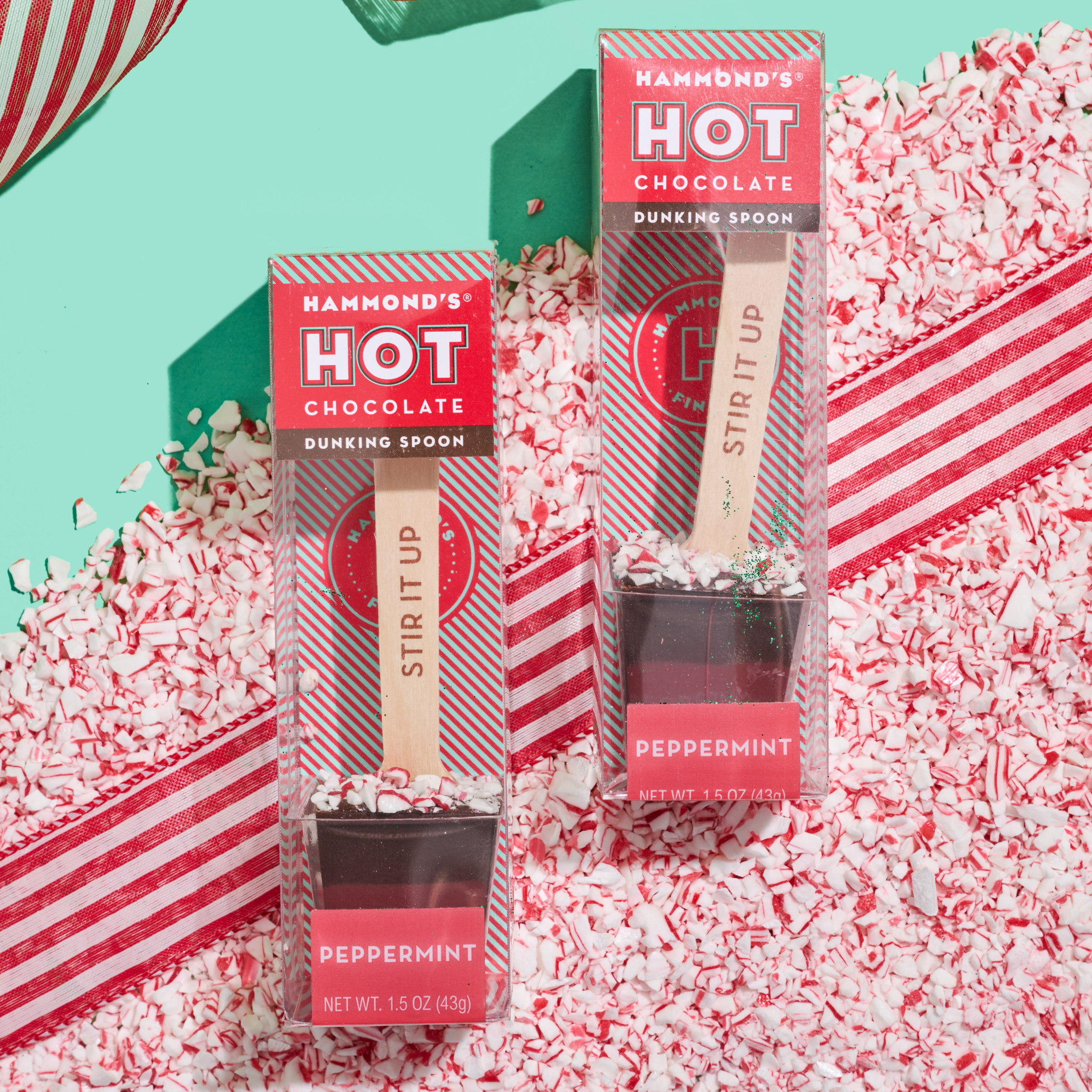 Dark Chocolate Peppermint Dunking Spoons