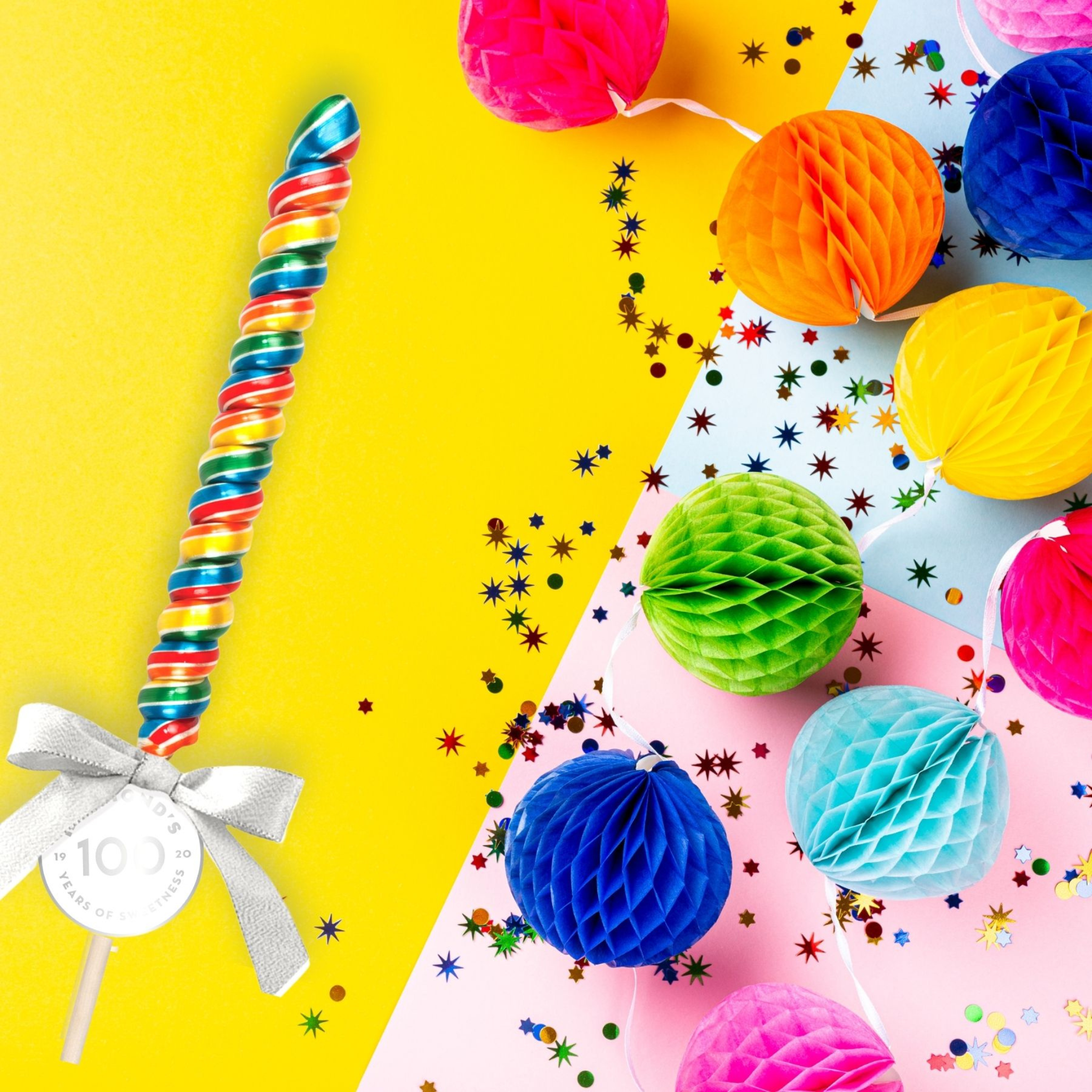 Rainbow Blast Spiral Lollipops