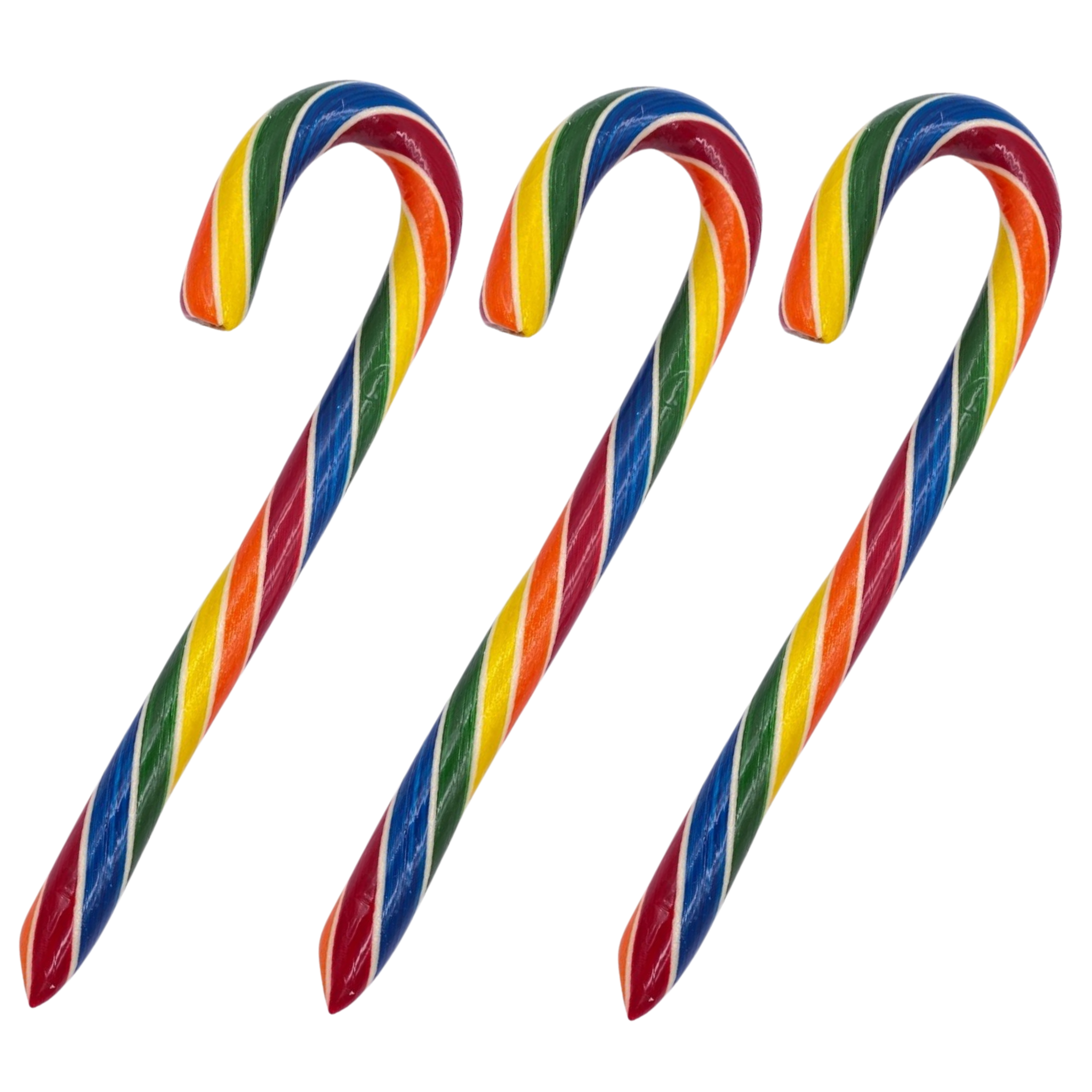 Rainbow Cany Cane Handmade Rainbow Swirl Candy Canes 40CT Tub