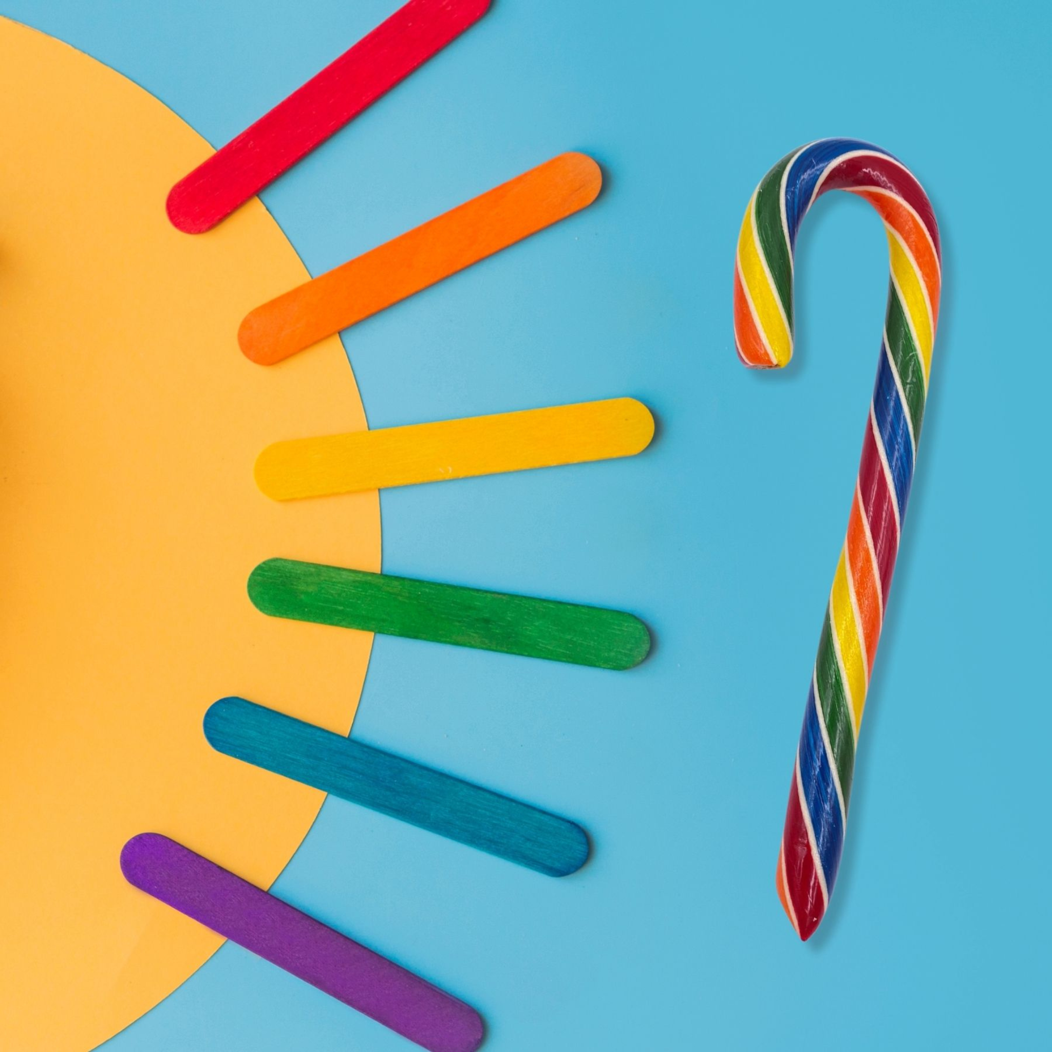 Rainbow Fruit Punch Candy Canes