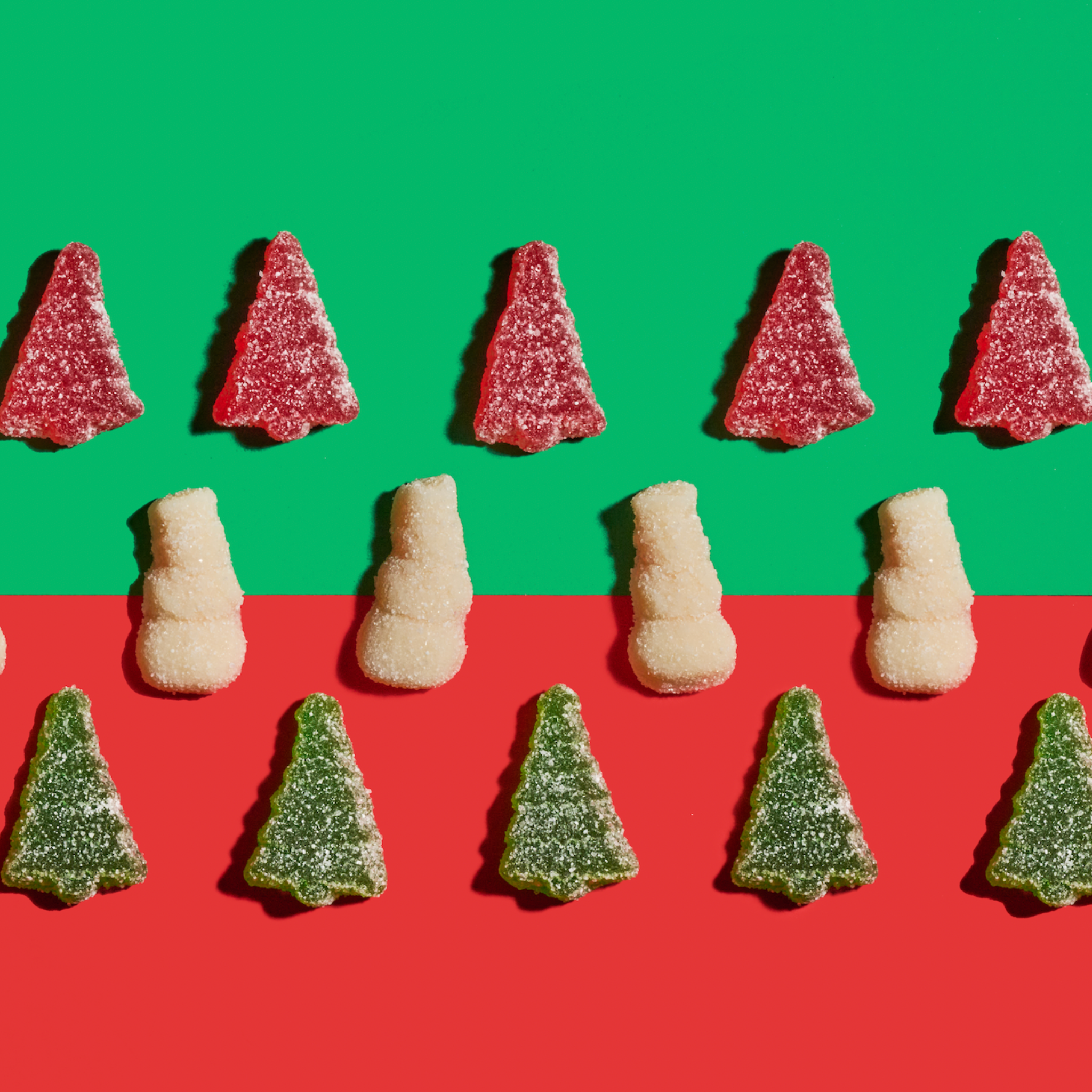 Christmas Gummy Trees and Snowmen