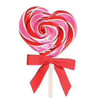 Organic Cherry Heart 2oz Lollipop