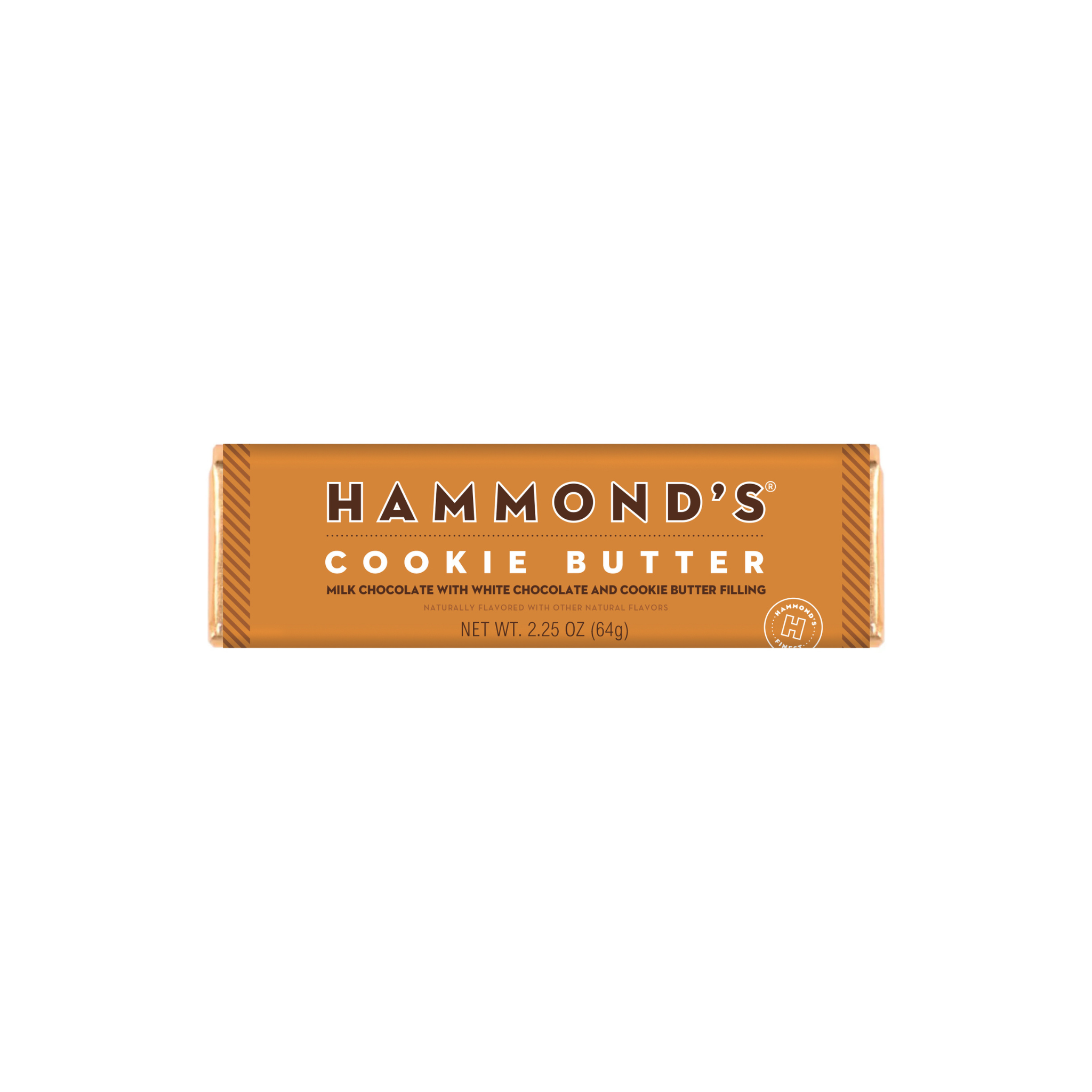 Hammond's Cookie Butter chocolate bar packaging on a white background
