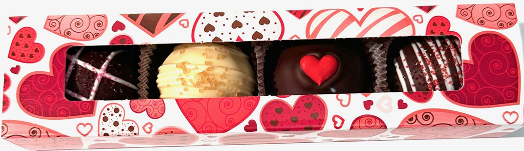 4 Count Truffle Box with Hearts