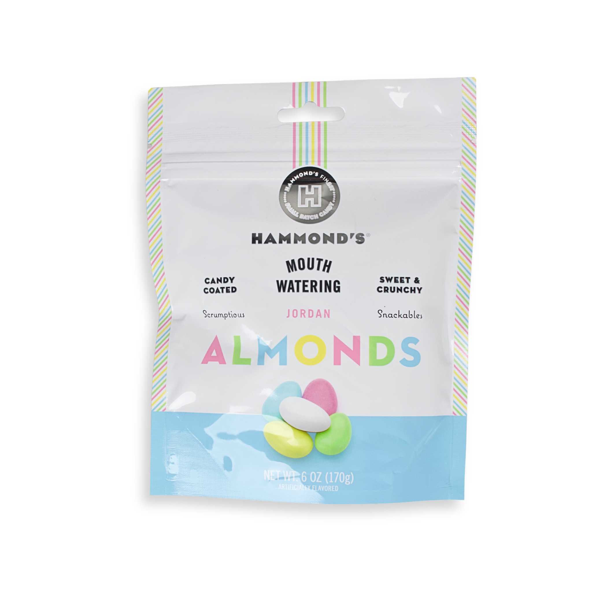 Front of Spring colored Jordan Almonds