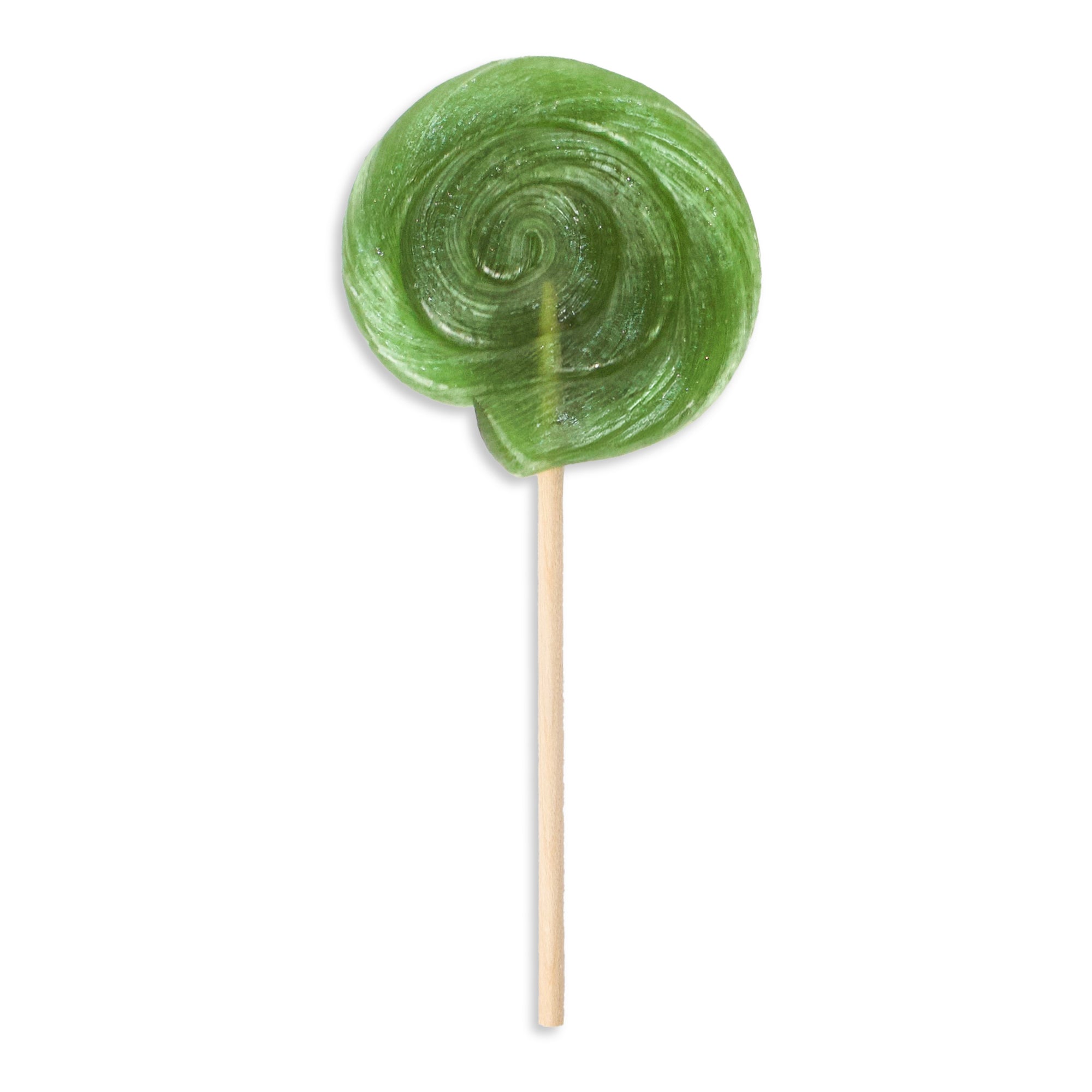 Sour Green Apple Lollipop on white background