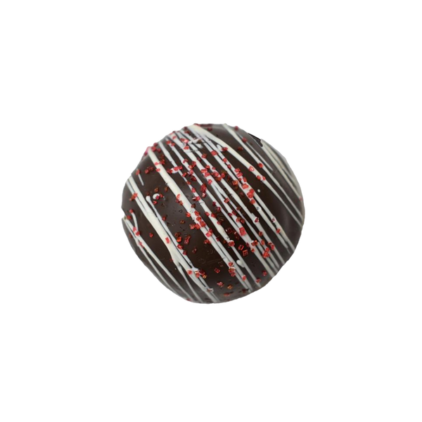 Red Velvet Truffle with White Chocolate Drizzle