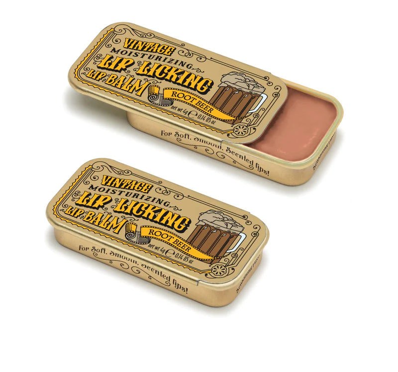Root Beer Lip Balm Open and Closed