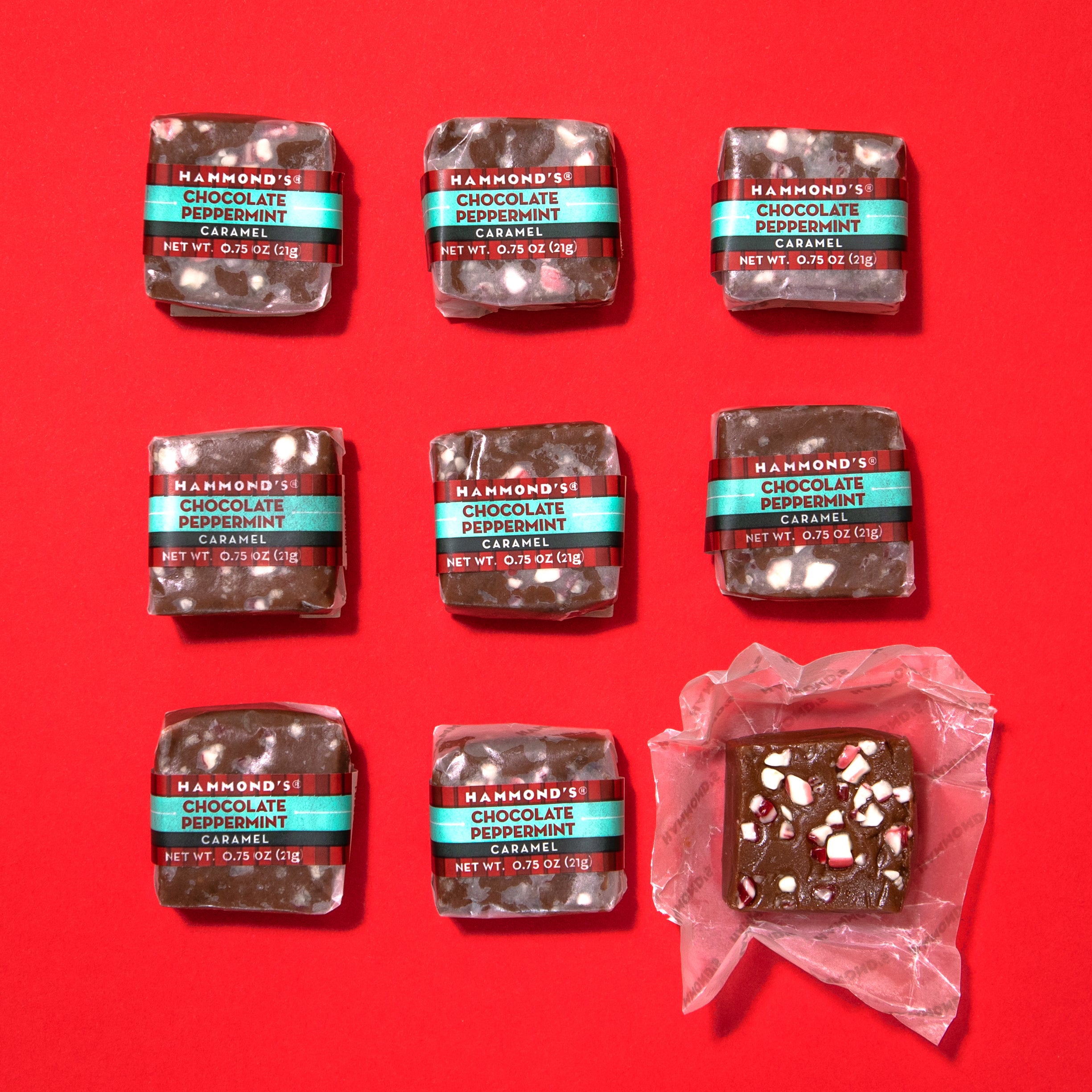 Chocolate Peppermint Caramels Glamour Shot