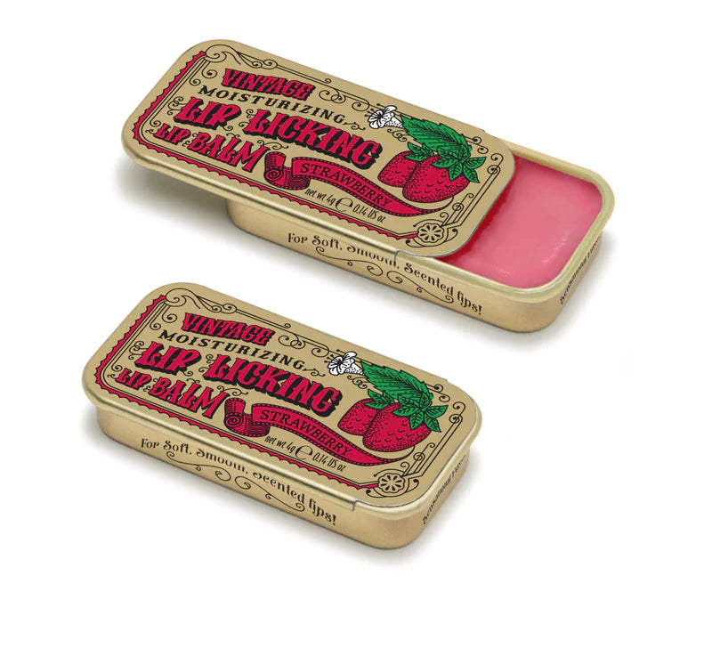 Strawberry Lip Balm Open and Closed