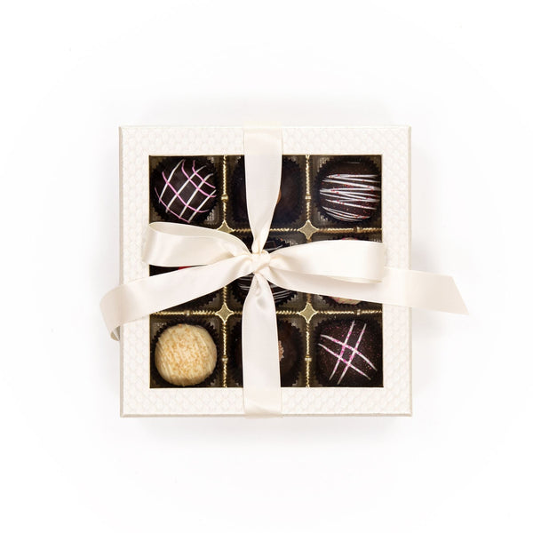 Large Truffle Chocolate White Box with Bow