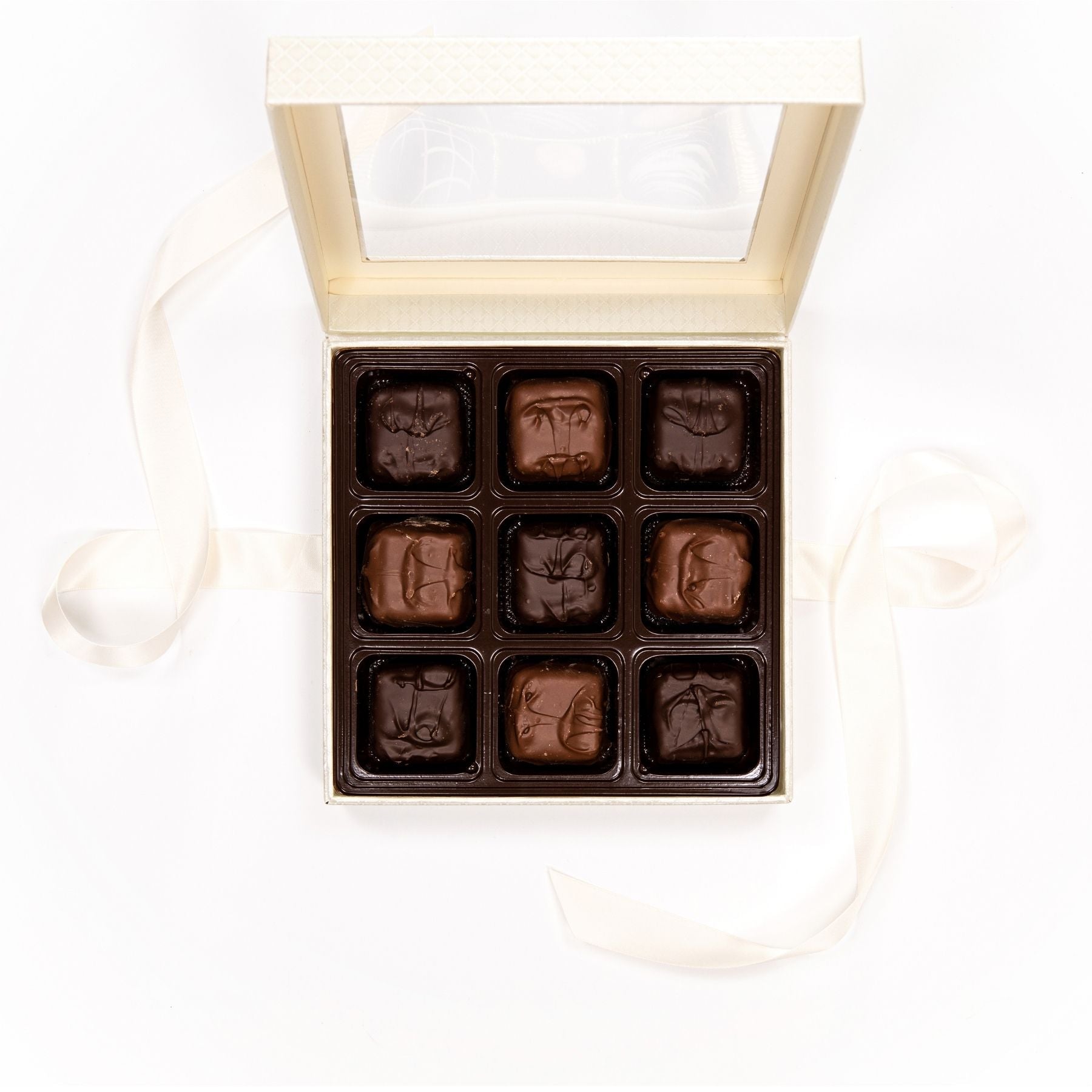 Assorted Chocolate Covered Marshmallow White Box with Bow