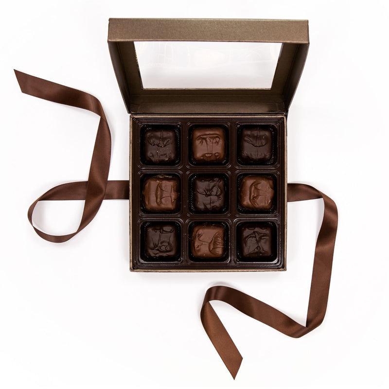 Assorted Chocolate Covered Marshmallow Brown Box with Bow