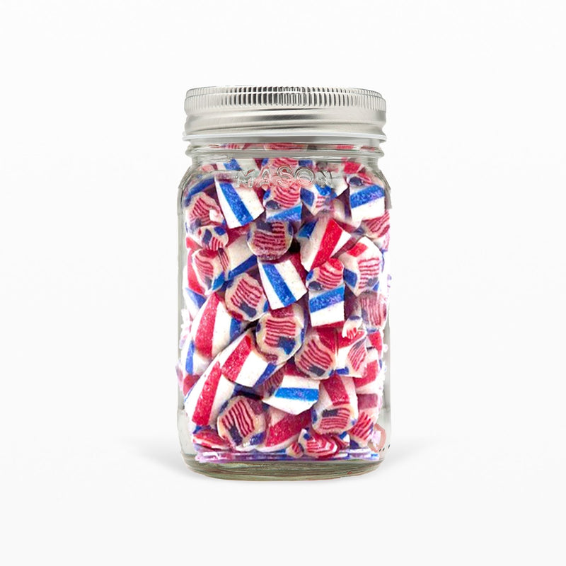 Stars and Stripes Art Candy Mason Jars Close Up
