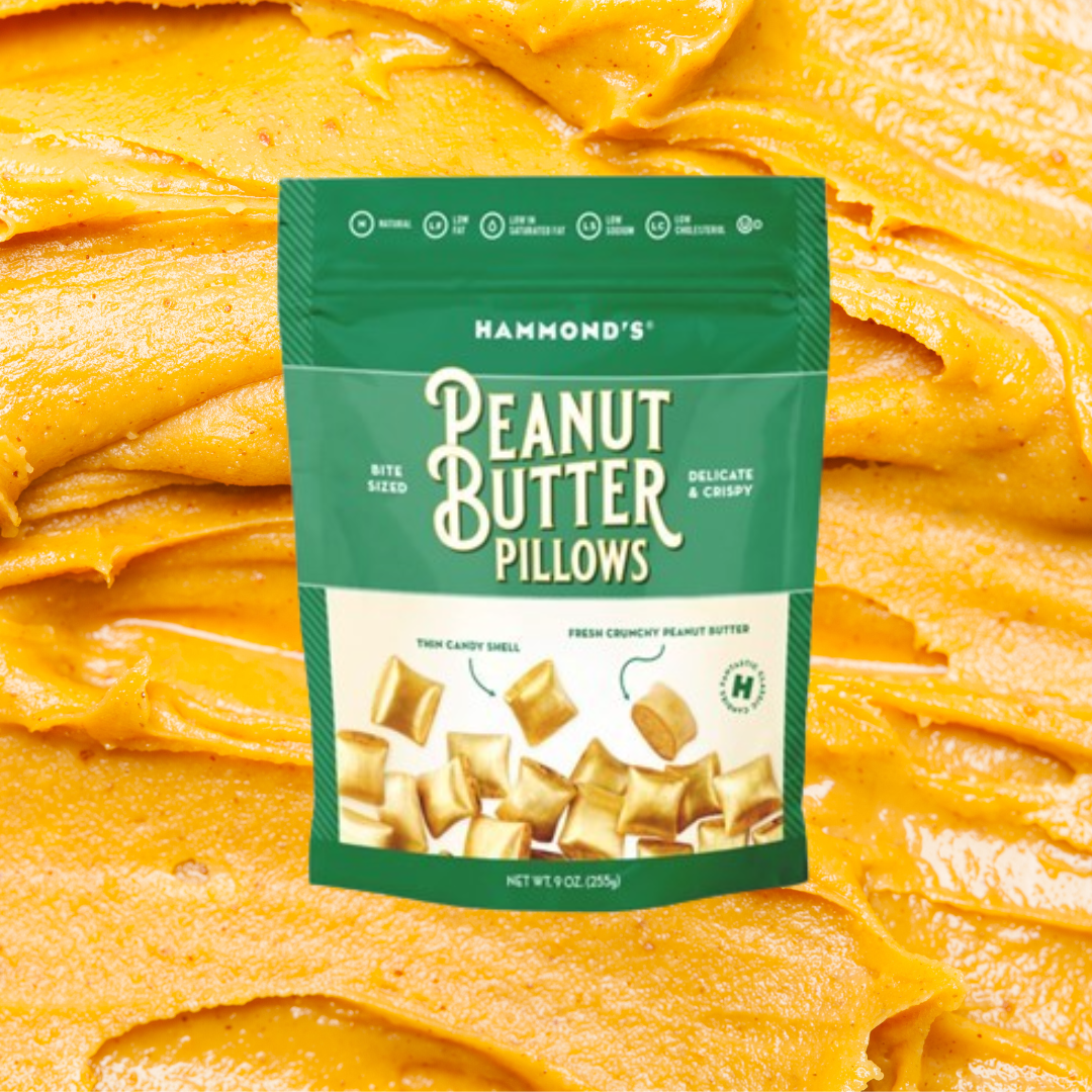 Peanut Butter pillows with peanut butter as background