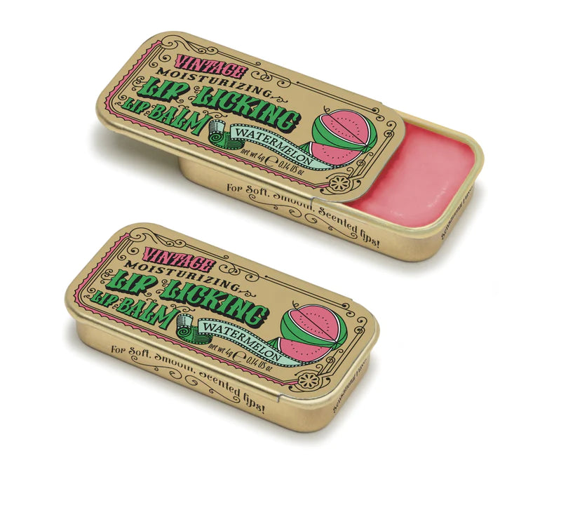 Watermelon Lip Balm Open and Closed