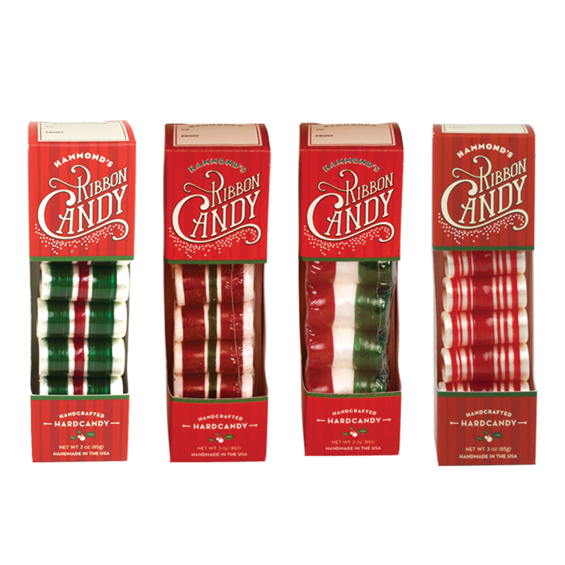 Ribbon Candy Assortment Clove, Cherry, Cinnamon and Natural Peppermi Hammond's Candies